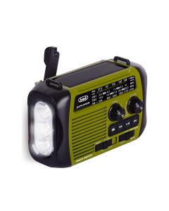 Nødradio - Håndsveiv/solcelle/lykt/powerbank/FM & AM/BT