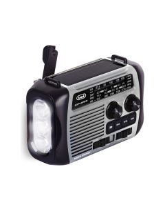 Nødradio - Håndsveiv/solcelle/lykt/powerbank/FM & AM/BT