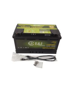 E&J litiumbatteri 12 V 100 Ah (200 A BMS) med oppvarming og Bluetooth