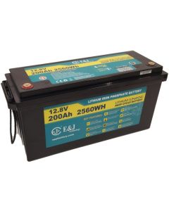 E&J Litiumbatteri 12V 200Ah m/ varme & Bluetooth