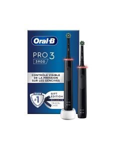 Oral-B Elektrisk tannbørste Pro 3 3900 Duo - Svart/Svart