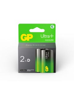 GP Ultra Plus Alkaline D / LR20 batterier – 2 stk.