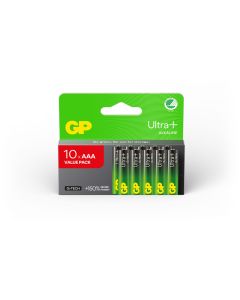 GP Ultra Plus Alkaline AAA / LR03 batterier - 10 stk.