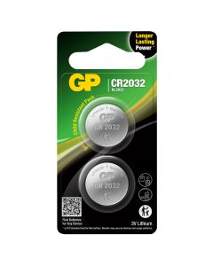 GP CR2032 litium knappcellebatteri – 2 stk.