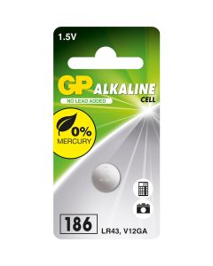 GP 186 / LR43 / LR1142 alkalin knappcellebatteri – 1 stk.