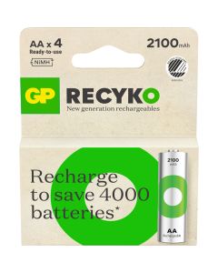 GP Recyko AA-batteri, 2100mAh – 4 stk.