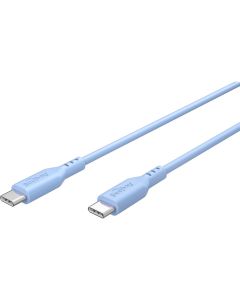 USB-C 2.0 til USB-C lade- og datakabel, silikon, blå, 1,5m