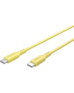 USB-C 2.0 til USB-C lade- og datakabel, silikon, gul, 1,5m