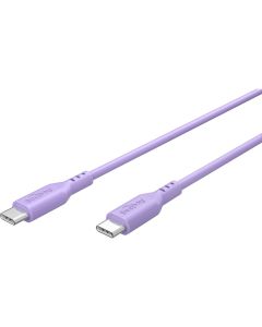 USB-C 2.0 til USB-C lade- og datakabel, silikon, lilla, 1,5m
