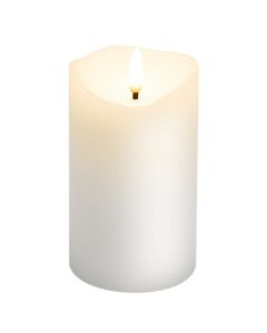 LED vokslys m/ bevegelig flamme & timer, 7,5x12,5cm