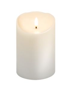 LED vokslys m/ bevegelig flamme & timer, 7,5x15cm