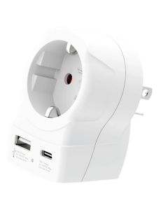 Skross reiseadapter Europa til USA inkl. USB PD (1× USB-A / 1× USB-C)