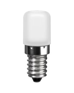 Kjøleskapslyspære E14 LED 1,5W (tilsvarer 10W), Frostet, Varm hvit