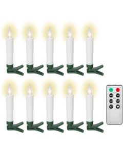 LED Juletrelys inkl. fjernkontroll - 10 stk.