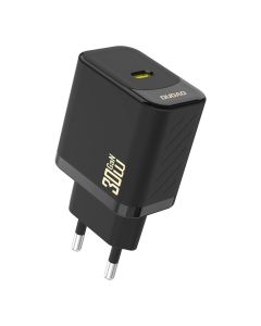 Dudao A27PEU USB-C GaN Power lader 30W PD/QC, Svart
