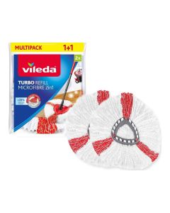 Vileda Spin Mop Turbo 2-i-1 erstatningsmopp – 2 stk.