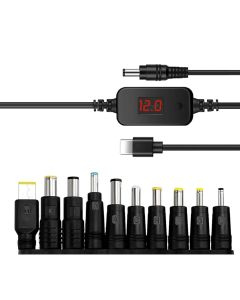 Universal laptop strømforsyning 65W – USB-C PD Input + 11 adapterkontakter