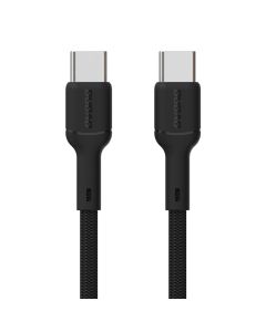 Dudao L9C USB-C 2.0 til USB-C lade- og datakabel, tekstil, svart, 1 m