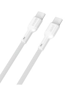 Dudao L9CMAX USB-C 2.0 til USB-C lade- og datakabel, 240W, tekstil, hvit, 2m