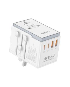 Dudao A65Pro reiseadapter Hele Verden (2xUSB-C/2xUSB-A) PD 65W – Hvit