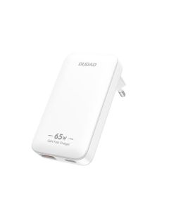 Dudao A65Q GaN lader 65W (1x USB-C / 1x USB-A) – Hvit