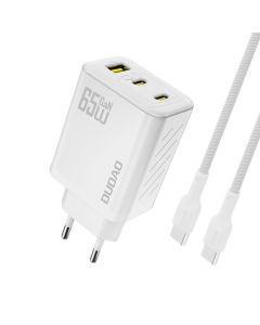 Dudao A29C Multiport GaN lader 65W PD/QC inkl. USB-C kabel – Hvit