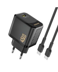 Dudao A28C USB-C GaN lader 45W PD inkl. USB-C kabel – Svart