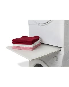 Stabelramme med uttrekkbar hylle for vaskemaskin/tørketrommel