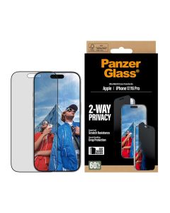 PanzerGlass® skjermbeskyttelse for personvern Apple iPhone 17 | 16 Pro | Ultra-Wide Fit