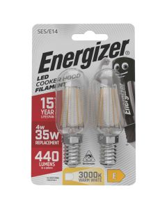 Energizer E14 LED ventilatorpære 4W (440lm), 3000K, Varm hvit, 2 stk.