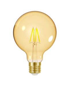 Energizer E27 LED glødepære GOLD, G95, 5W (470lm), 2200K, Varm hvit, Dimbar