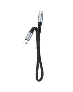 Dudao L10C USB-C 2.0 til USB-C lade- og datakabel, 100W, tekstil, sort, 0,23m