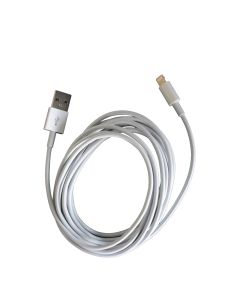 USB-A 2.0 til Lightning lade- og datakabel 3 m, hvit