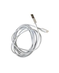 USB-A 2.0 til USB-C 2.0 lade- og datakabel 2 m, hvit