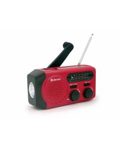 Denver nød-radio - Håndsveiv/solcelle/lykt/powerbank/FM/AM/SOS