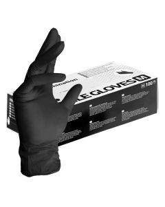 Nitrilhansker CAT III - pudderfri, lateksfri - Large - 100 per eske - Svart