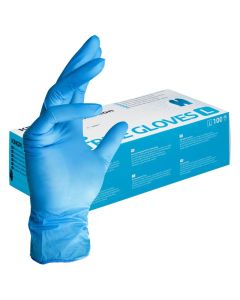 Nitrilhansker CAT III - pudderfri, lateksfri - Medium - 100 per eske - Blå