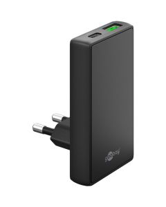 Goobay USB-C™ PD GaN Power Dual Fast Charger 45 W Flat - Svart