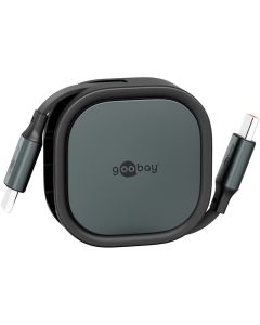 Goobay selvopptrekkelig USB-C kabel, 1m - Sort