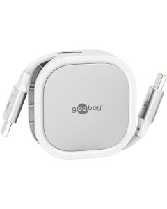 Goobay Selvuttrekkbar USB-C-kabel, 1 m - Hvit