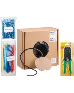 Goobay Utendørs nettverkskabelsett CAT 6A, 100 m - svart