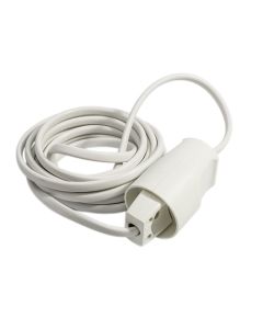 Skjøteledning uten jord, 3 m, hvit - Flatplugg