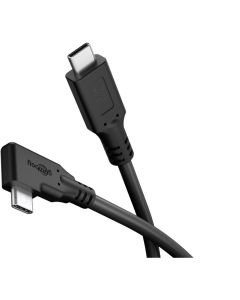 USB-C 3.2 til USB-C lade- og datakabel, 5Gbit/s, Vinklet, svart, 1m