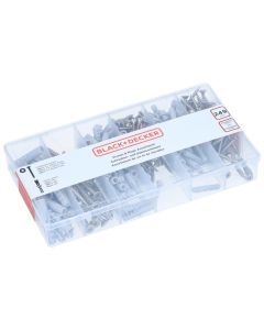 Sortimentsboks med treskruer/plugger, TX, 249 stk.