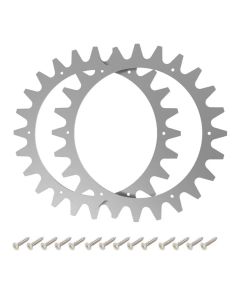 Terrenghjul i metall til McCulloch R600/R800 robotgressklipper - 2 stk.