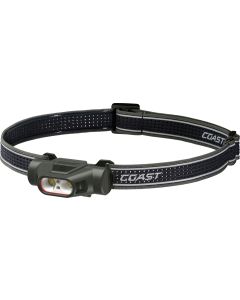 COAST LP30R kompakt, oppladbar hodelykt med rødt og grønt lys, 1100 lumen