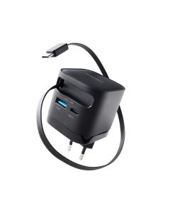 Intenso® USB-C/USB-A Multiport GaN-lader 65 W med USB-C-kabel - svart