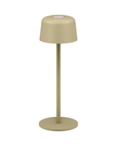 Oppladbar LED bordlampe, dimbar, utendørs, 25 cm - beige