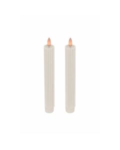 LED-lysekrone med 3D-flamme og fjernkontroll, 25 cm, 2 stk - Hvit