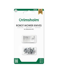 12 kniver for Robomow RK - rustfritt stål inkl. skruer